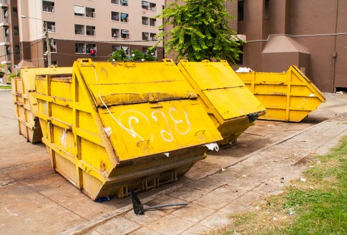 Construction site with waste materials